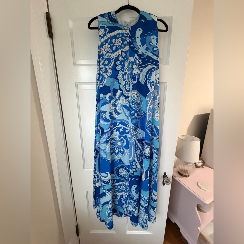 Aura Ocean Blue Patterned Dress